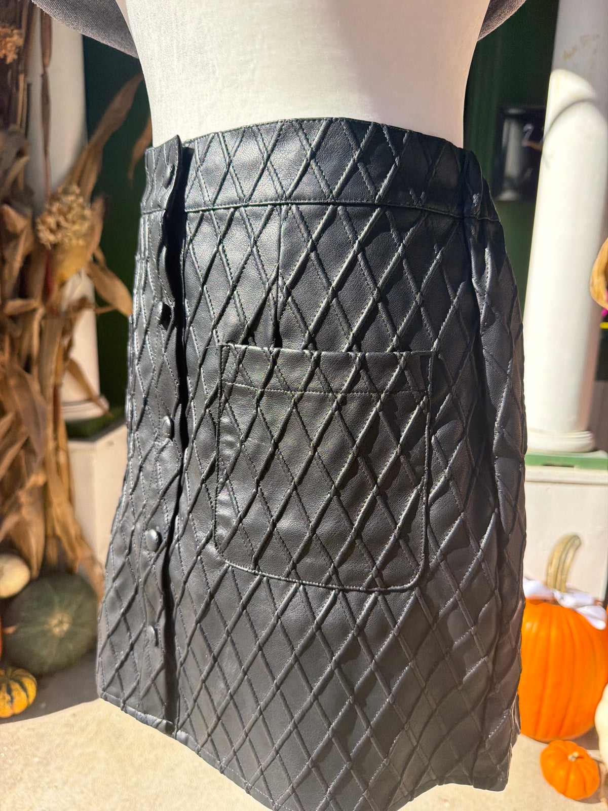 Faux leather skirt