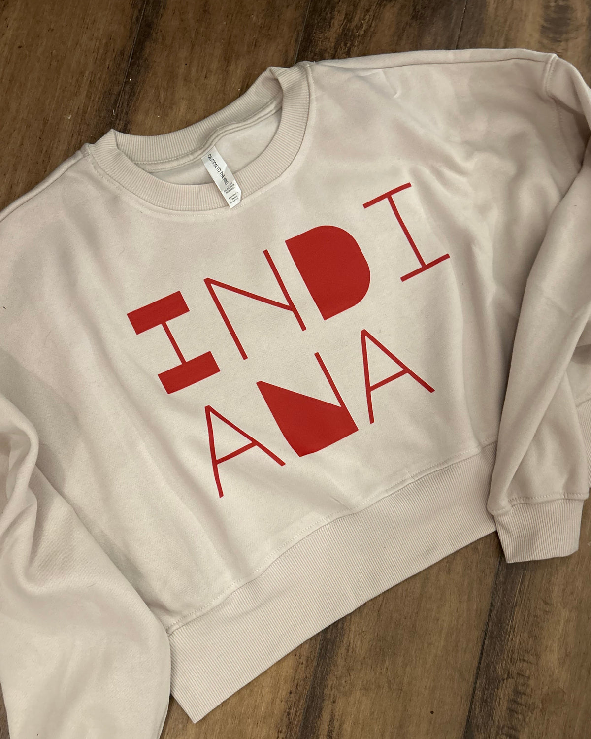Indiana cream and crimson cropped sweatshirt