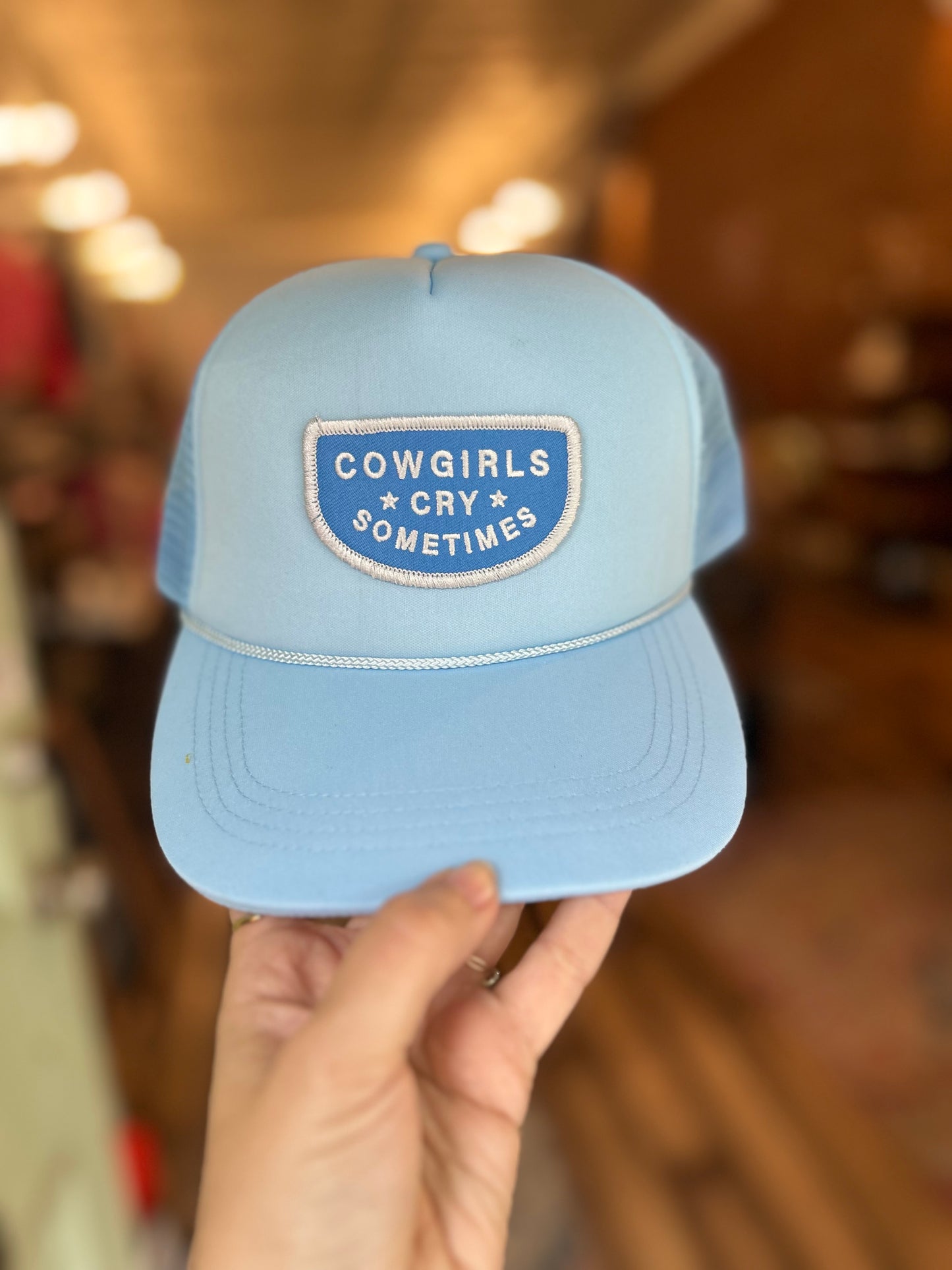 Cowgirls cry sometimes mesh trucker