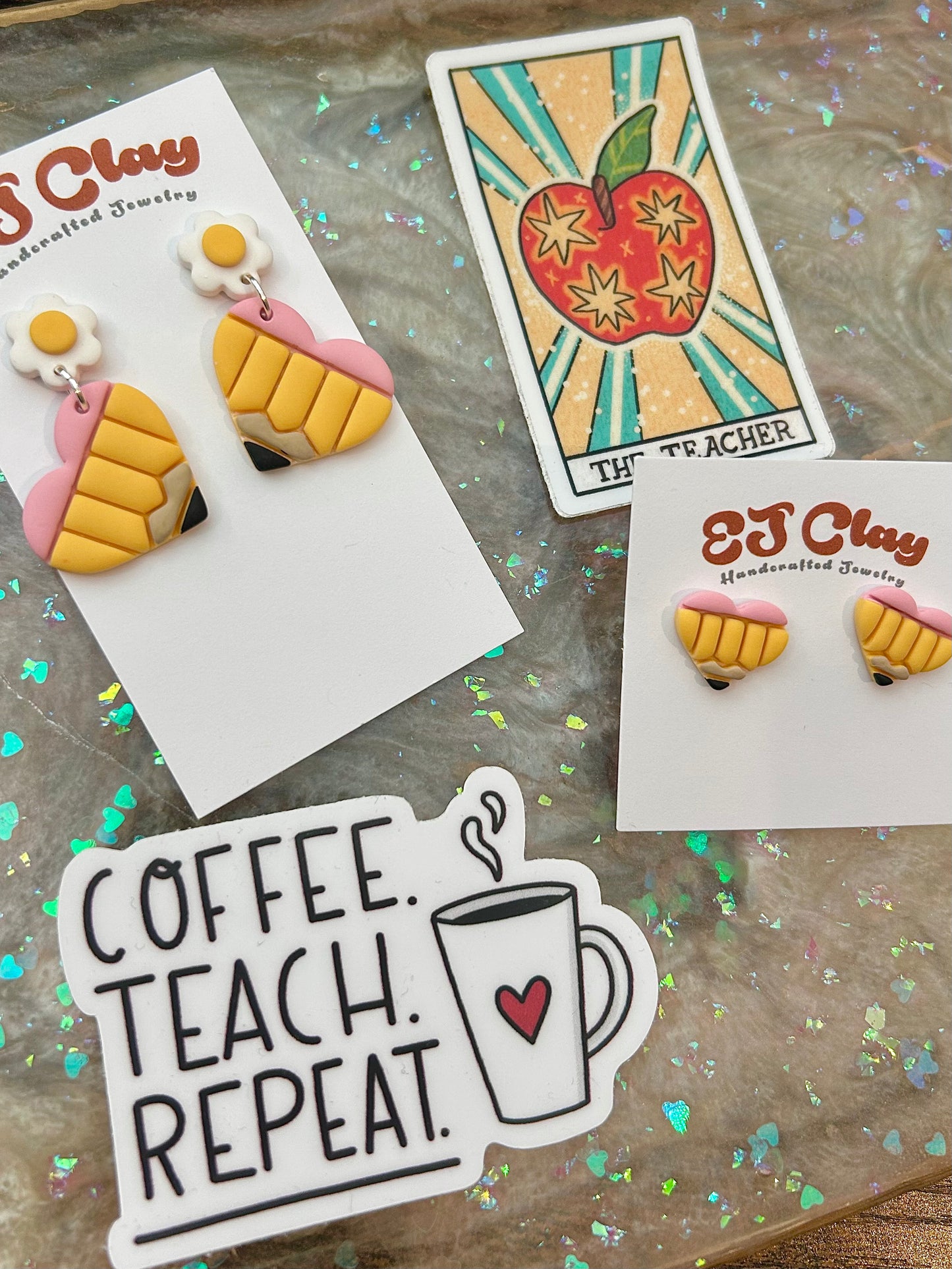 Pencil clay earrings