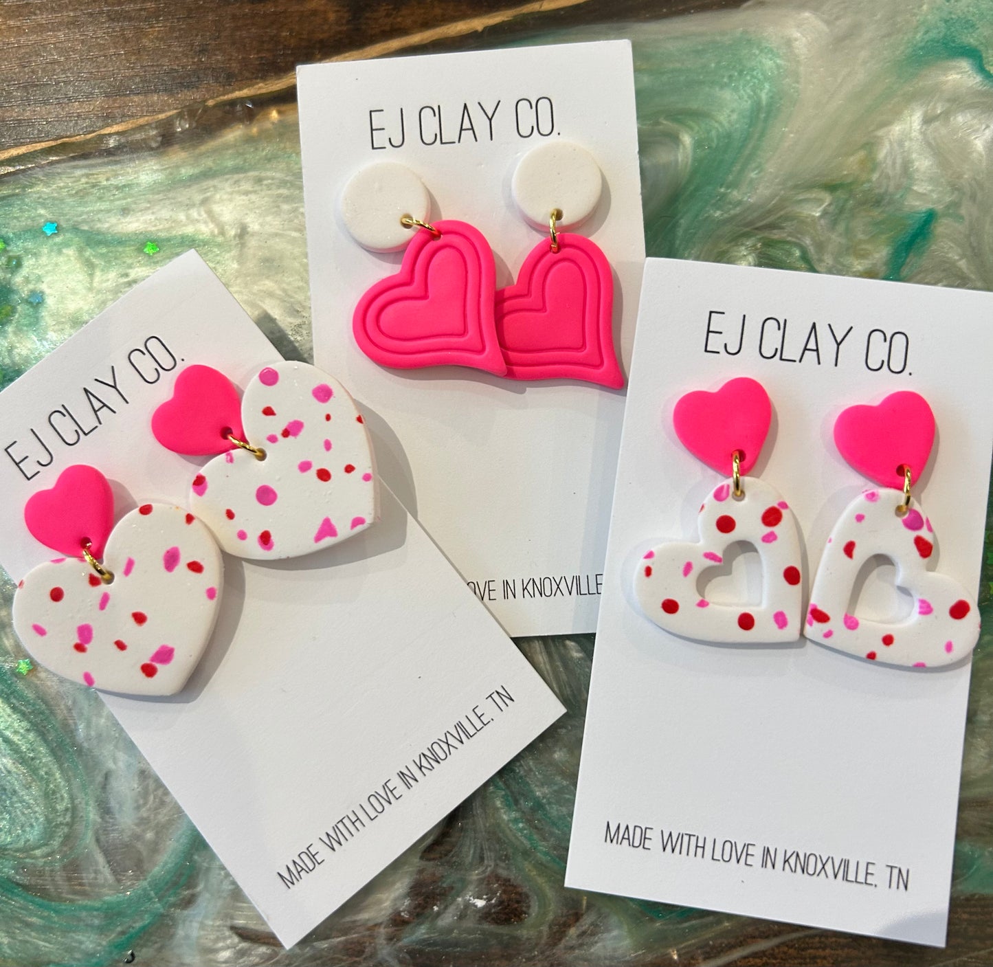 Neon pink earrings 1.6