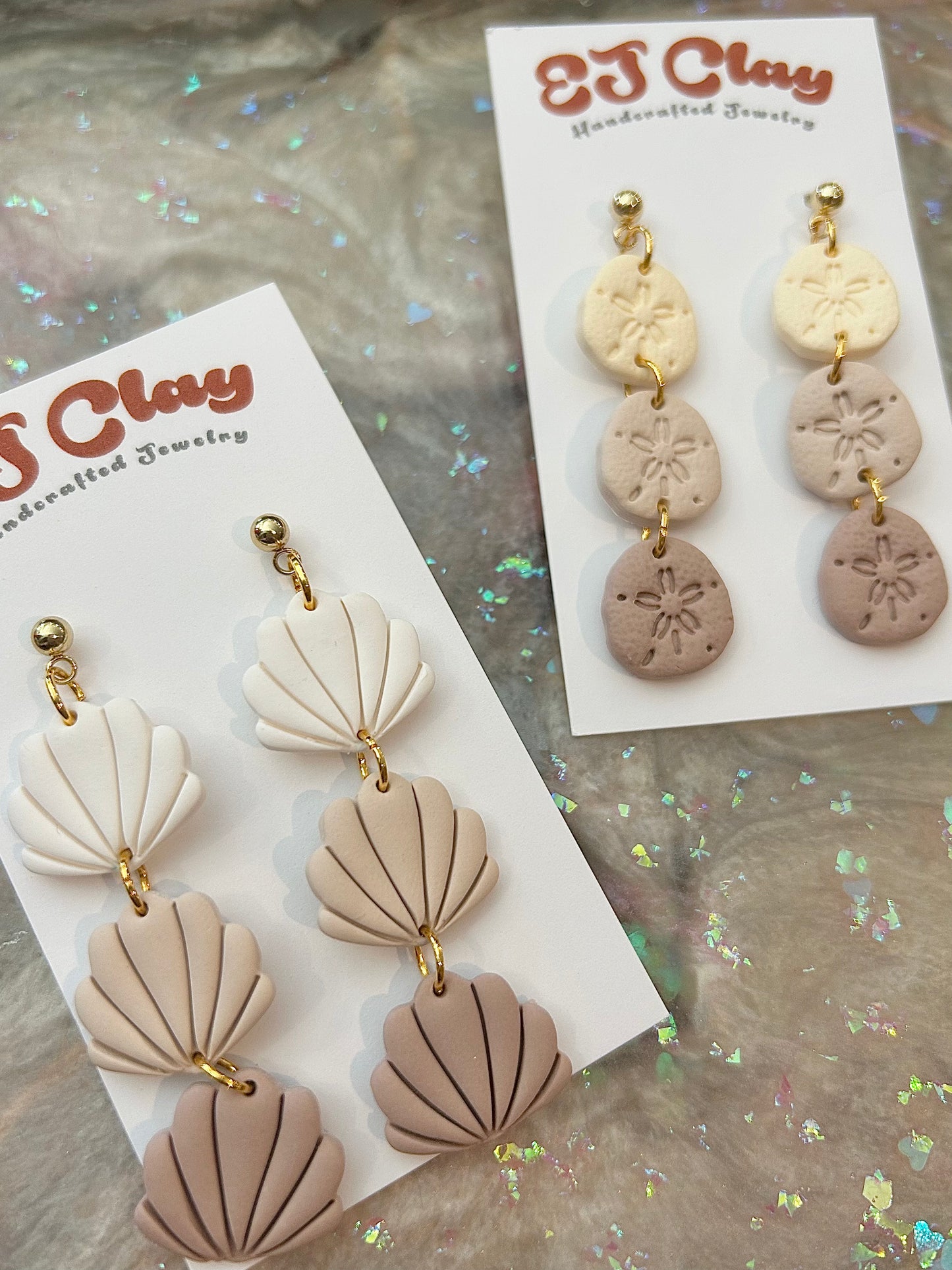 Neutral beach earrings