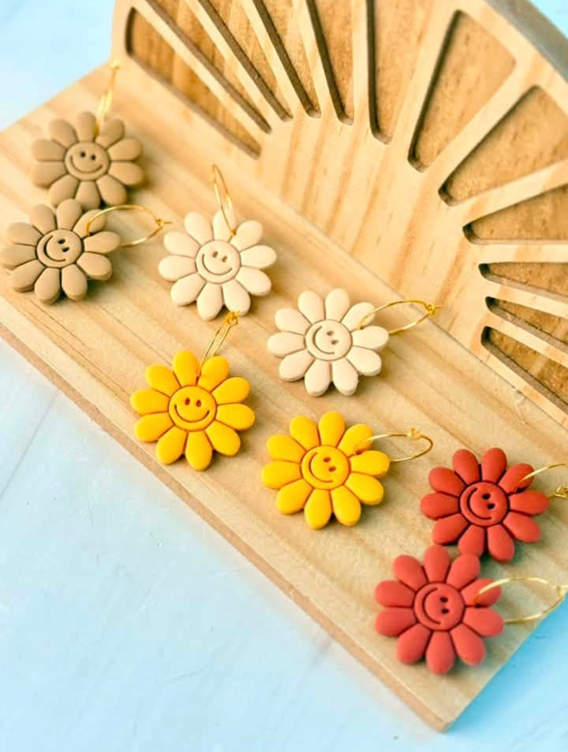 Flower Smiley Hoops