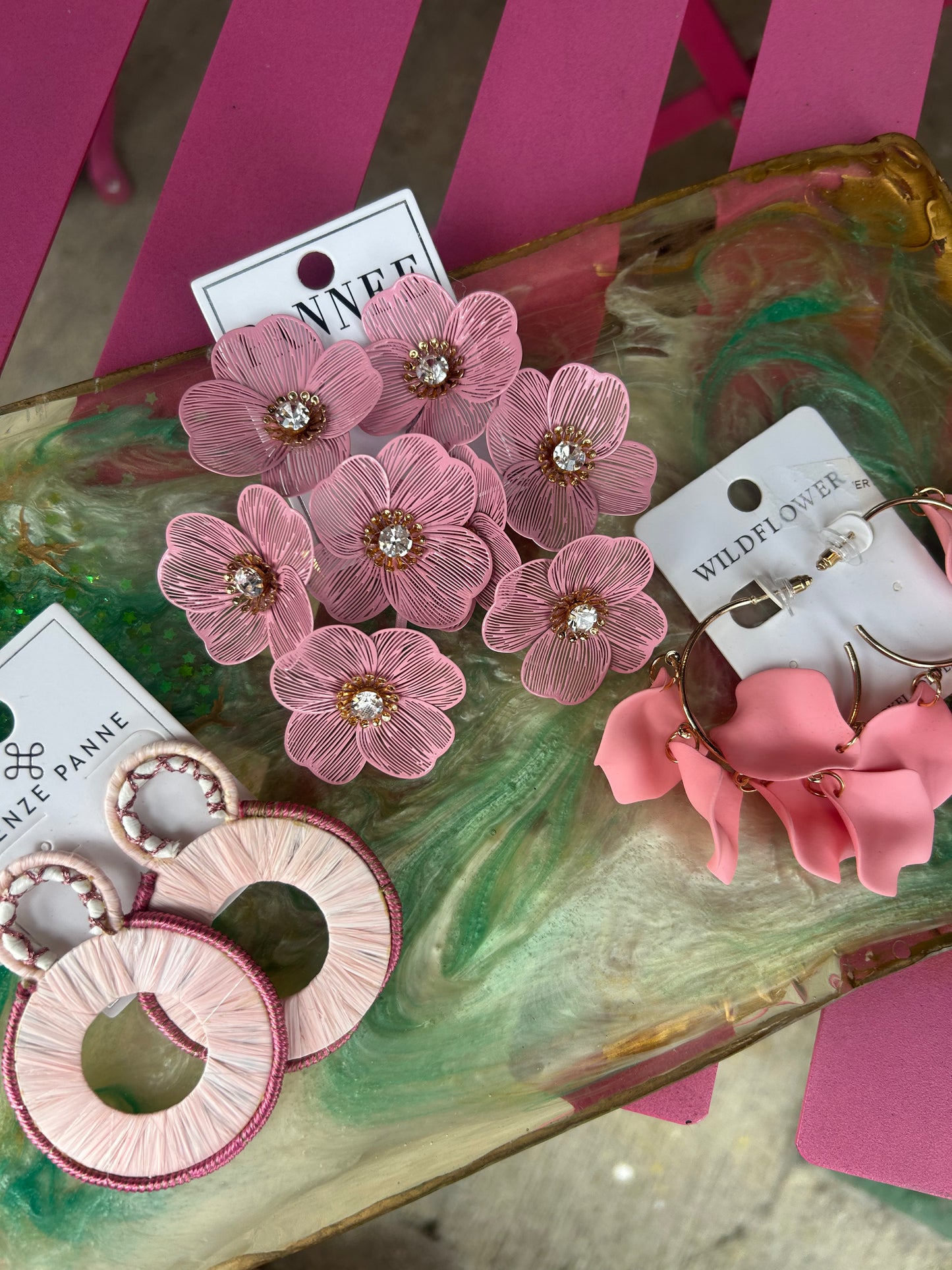 Pink Derby earrings