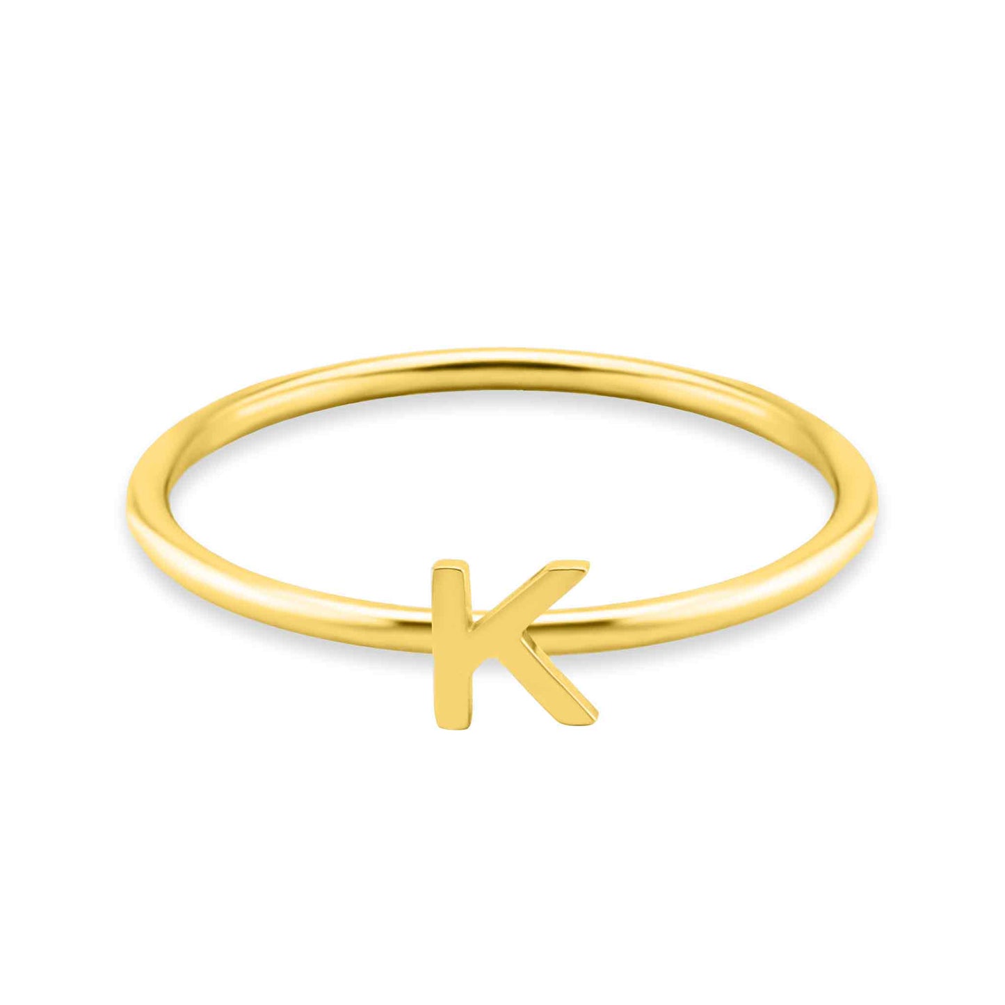 18k Gold Initial Letter Stacking Rings
