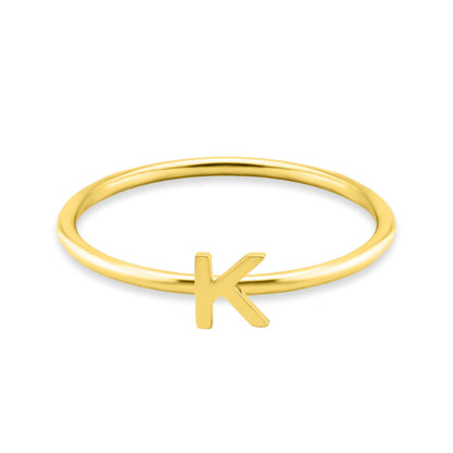 18k Gold Initial Letter Stacking Rings