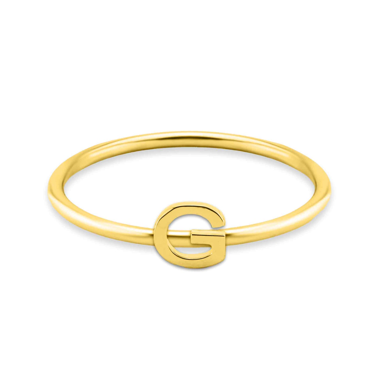 18k Gold Initial Letter Stacking Rings