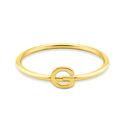 18k Gold Initial Letter Stacking Rings