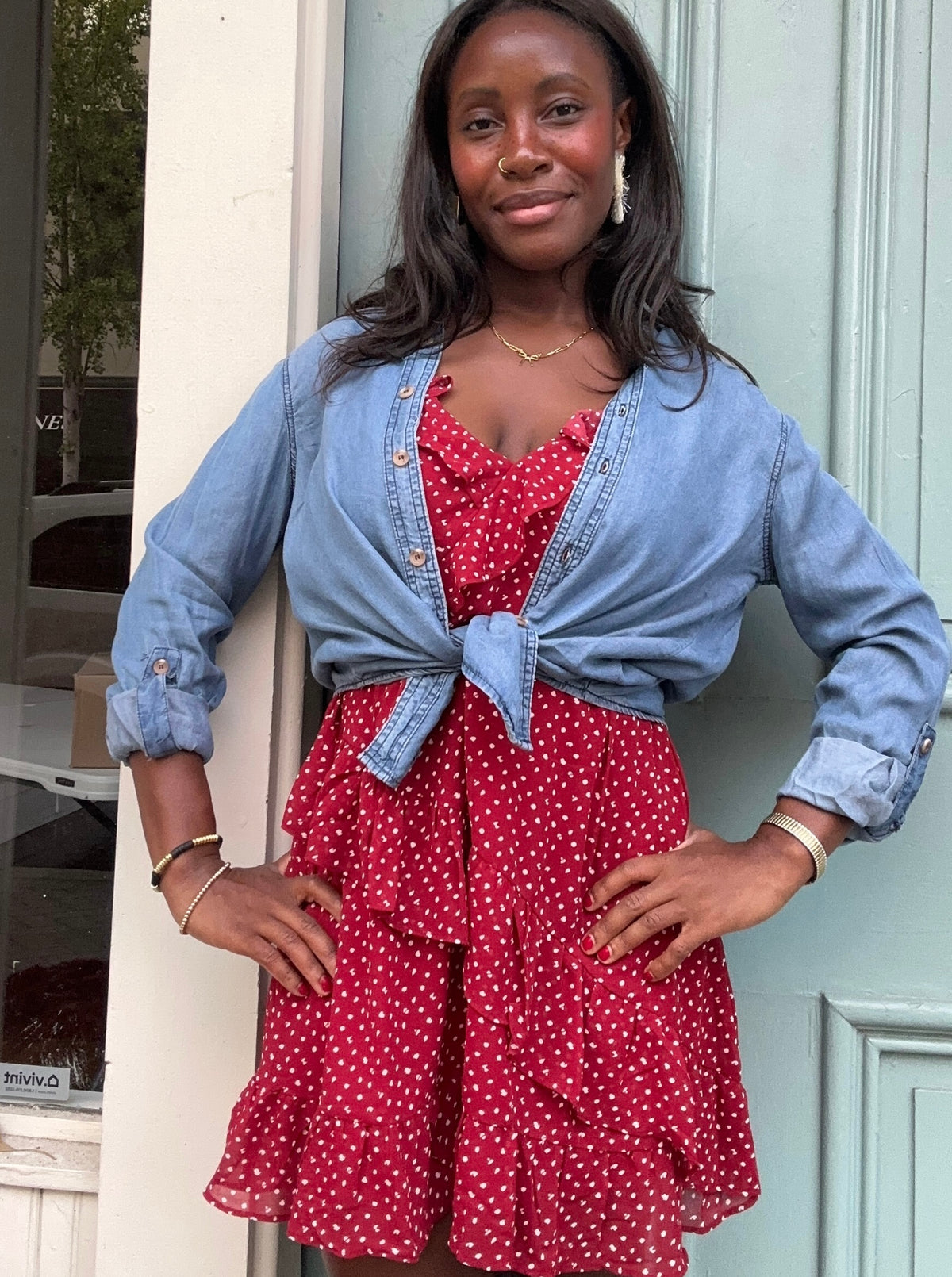 Campus cutie polka dot dress