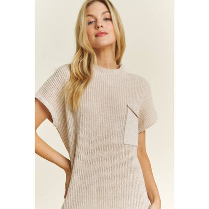 CLASSIC DROP SHOULDER SWEATER KNIT MINI DRESS
