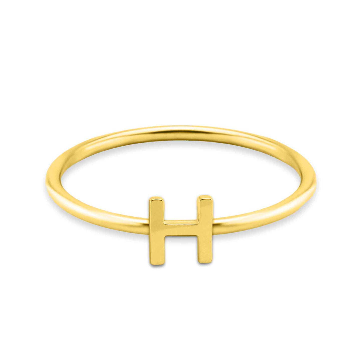 18k Gold Initial Letter Stacking Rings