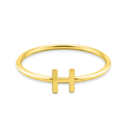18k Gold Initial Letter Stacking Rings