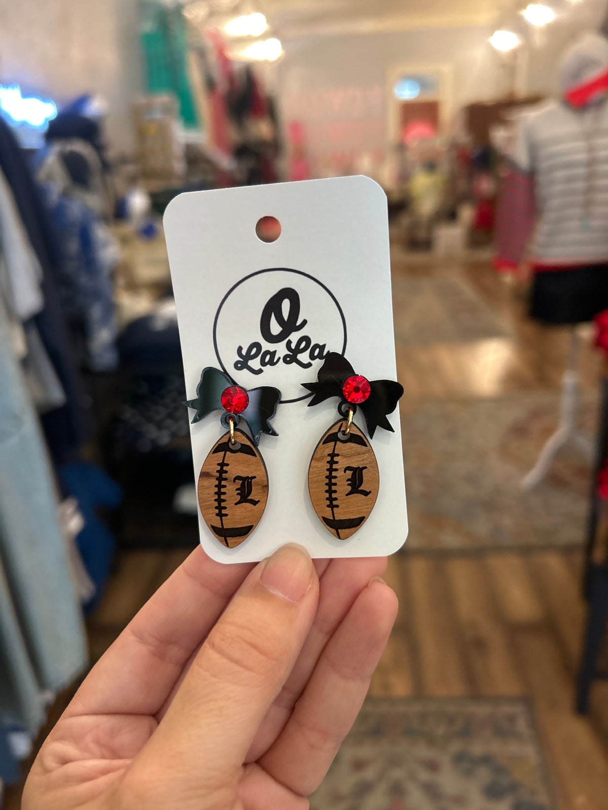 Louisville football acrylic earrings