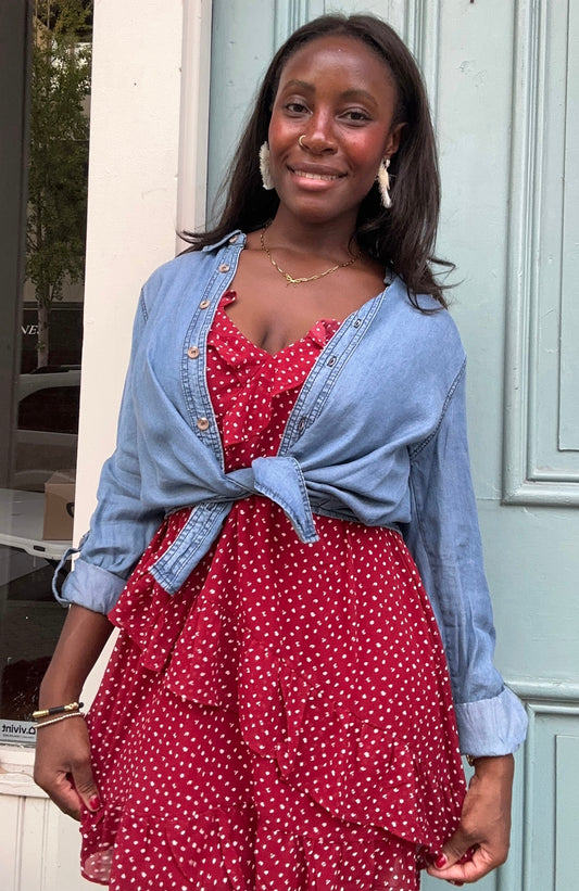 Campus cutie polka dot dress
