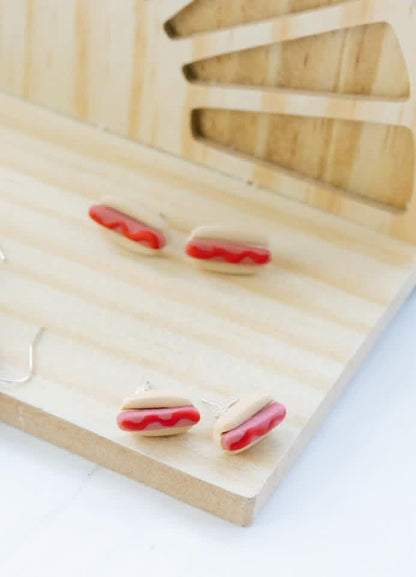 Hot Dog Clay earrings