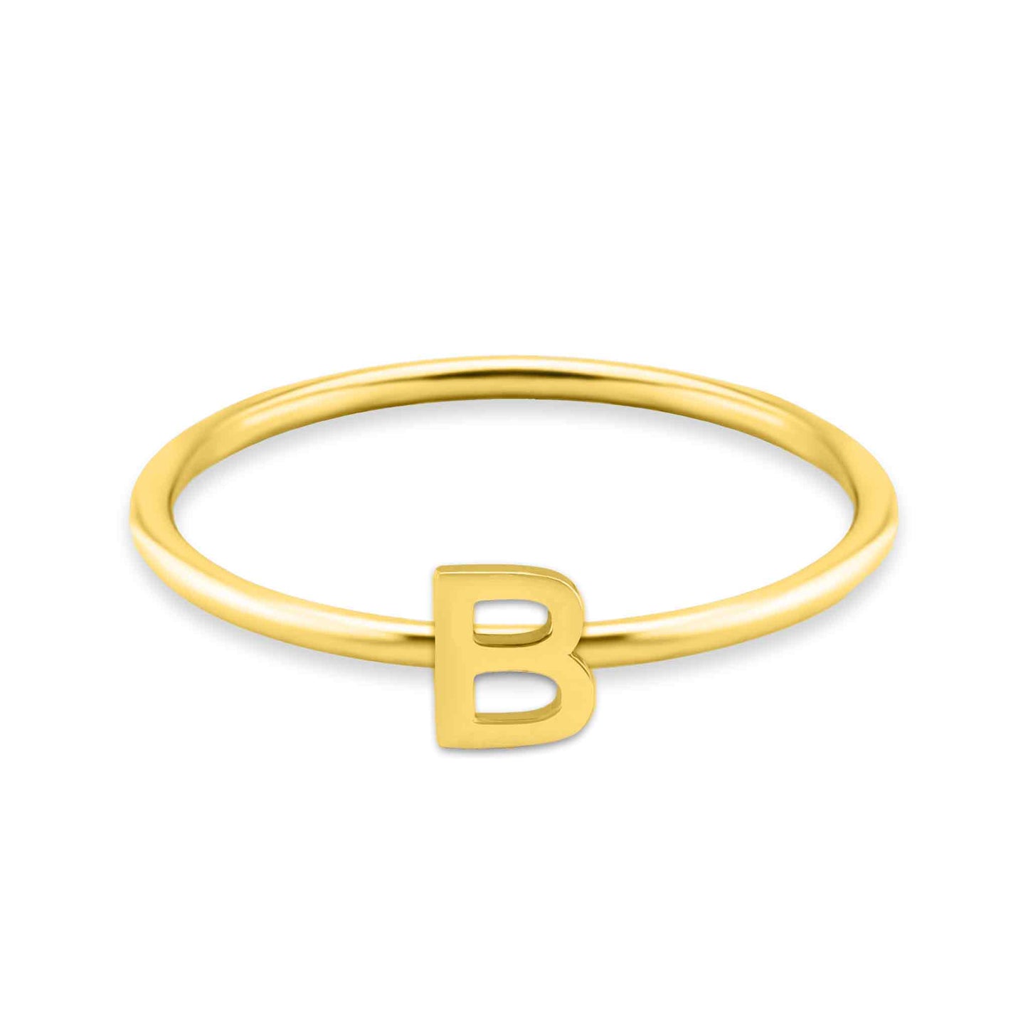 18k Gold Initial Letter Stacking Rings