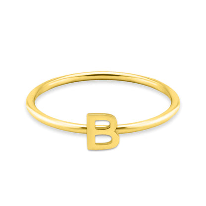 18k Gold Initial Letter Stacking Rings