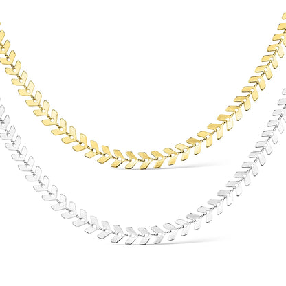 Stainless Steel Chevron Chain Necklace for Women