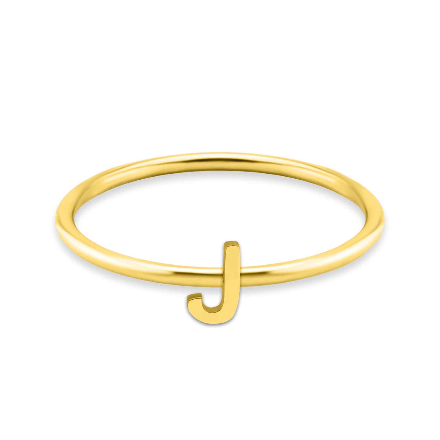 18k Gold Initial Letter Stacking Rings