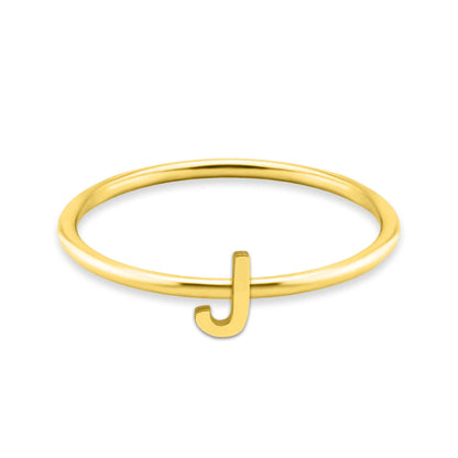 18k Gold Initial Letter Stacking Rings