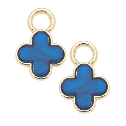 Marbled Enamel Clover Huggie Charm (Set of 2)