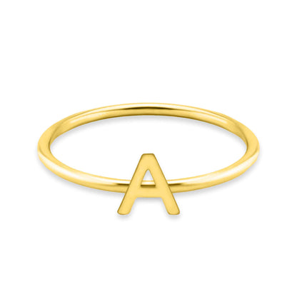 18k Gold Initial Letter Stacking Rings