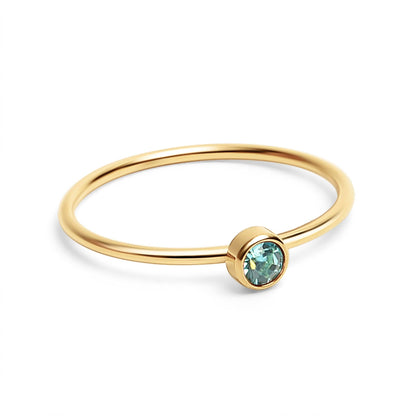 18K Gold Birthstone Stacking Ring