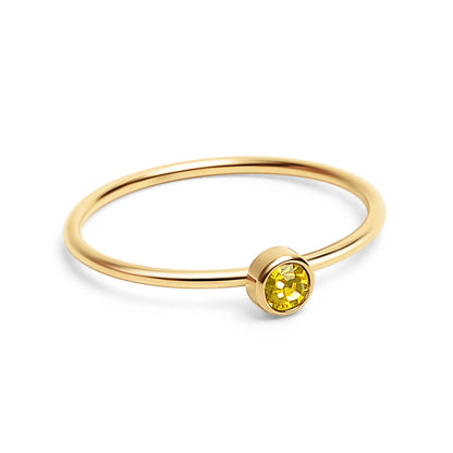 18K Gold Birthstone Stacking Ring