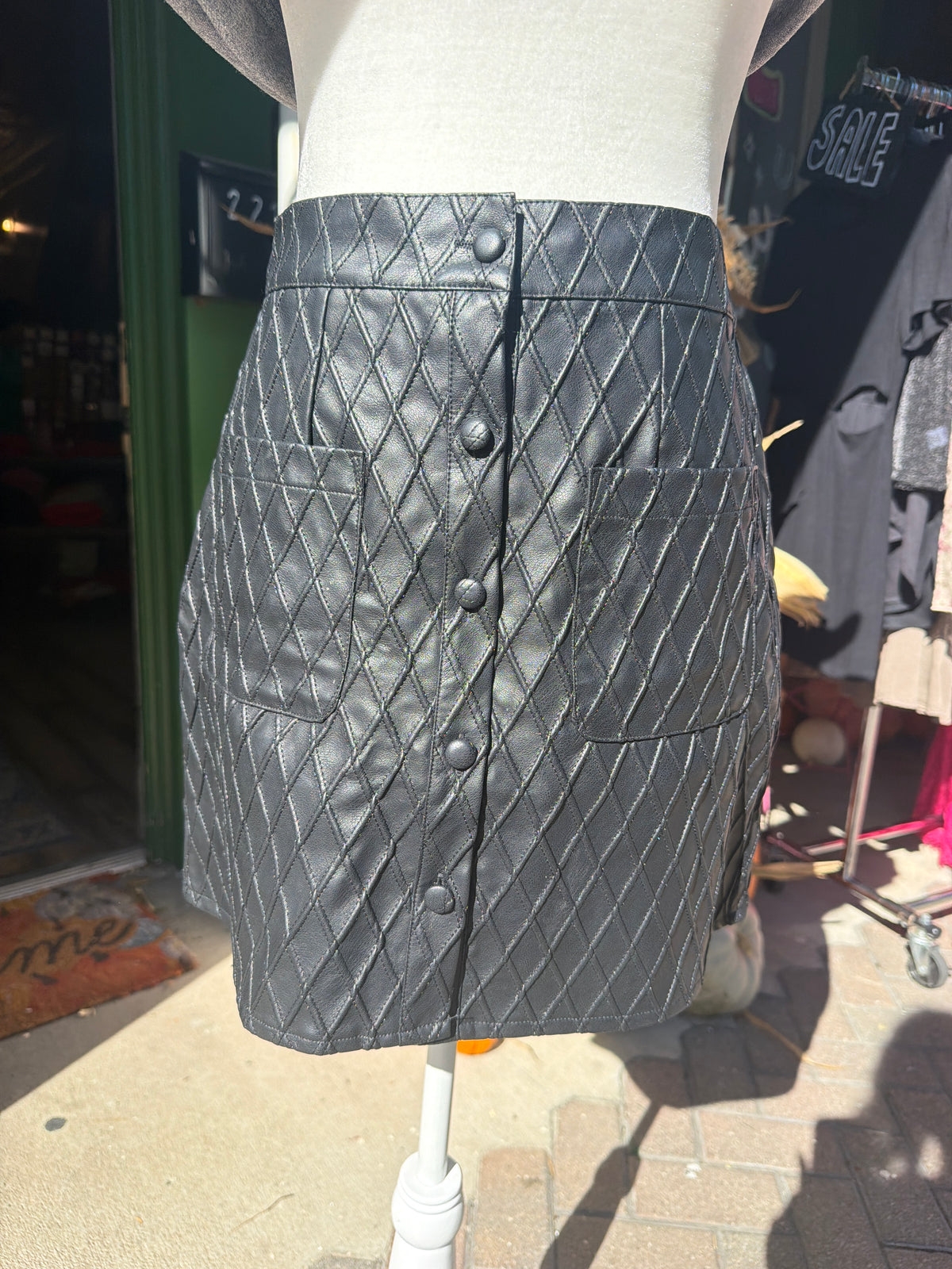 Faux leather skirt