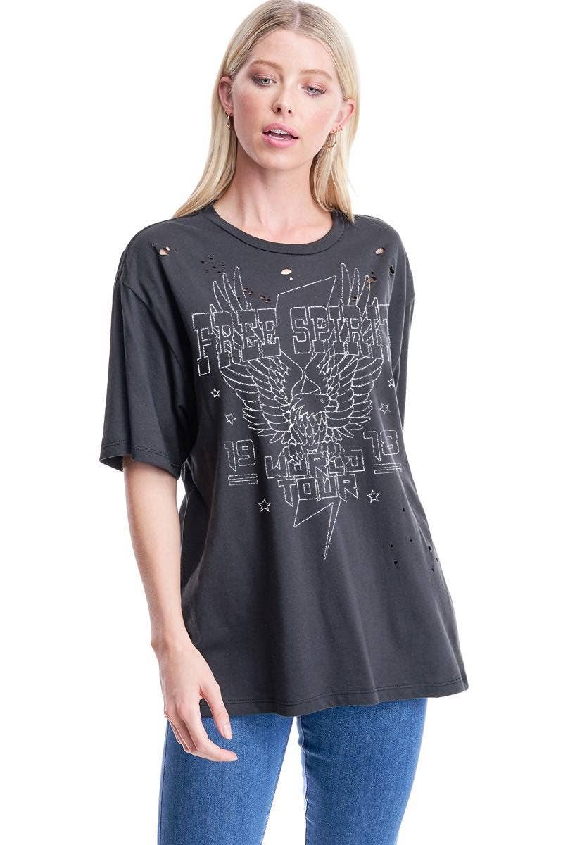 Free Spirit 1978 World Tour Graphic S/S Distressed Tee