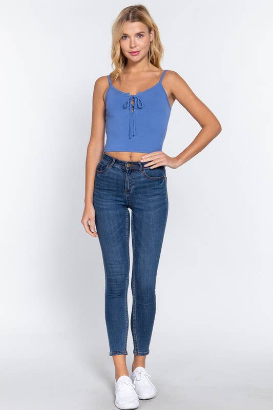 Sweetheart Neck Heavy Rib Knit Cami Top