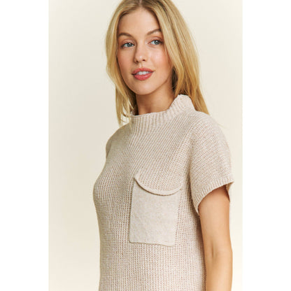 CLASSIC DROP SHOULDER SWEATER KNIT MINI DRESS