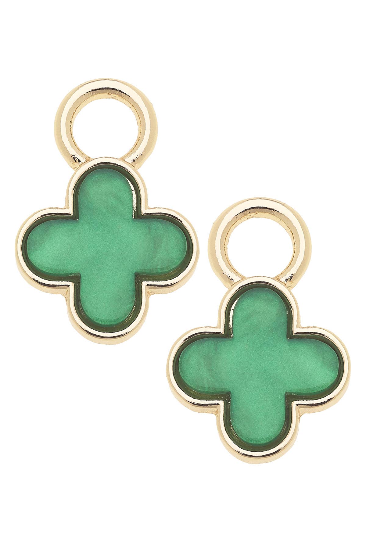 Marbled Enamel Clover Huggie Charm (Set of 2)
