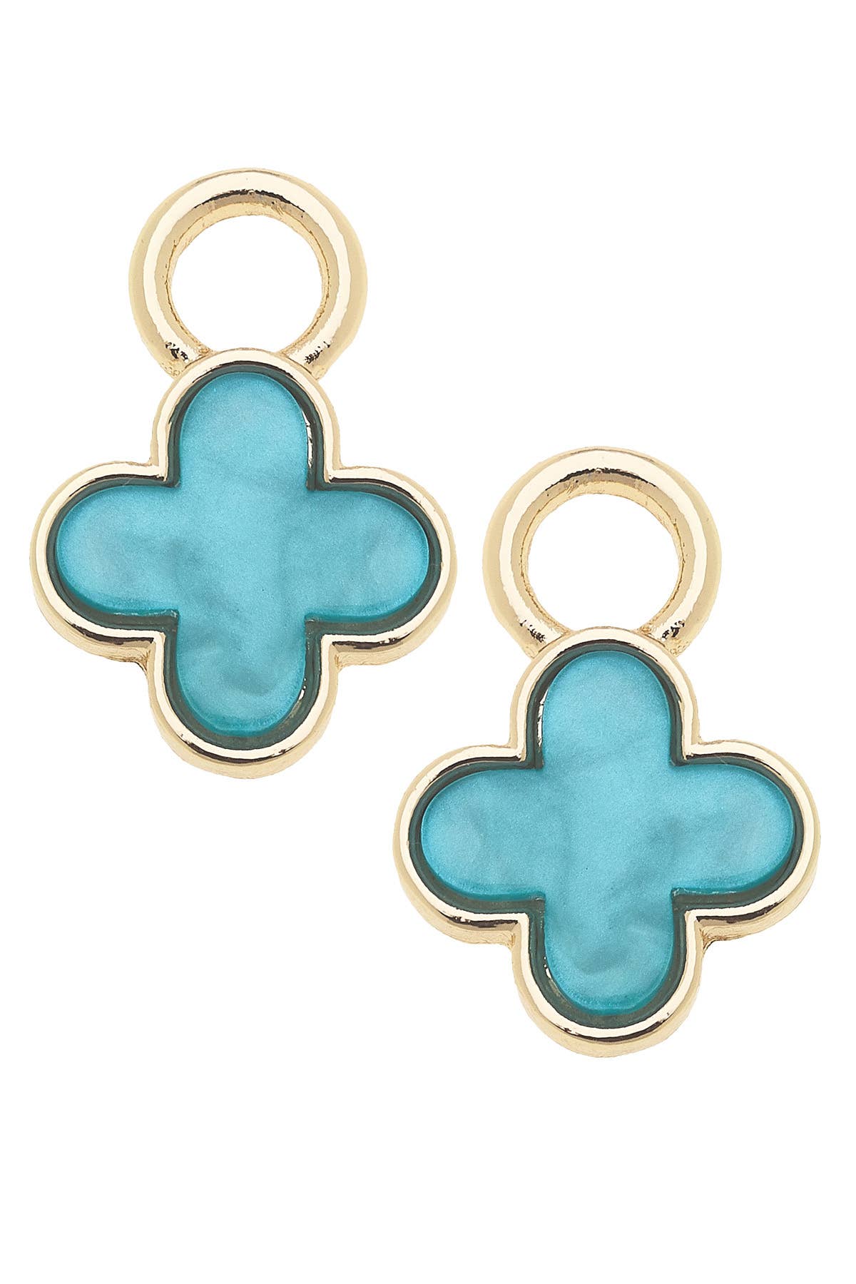 Marbled Enamel Clover Huggie Charm (Set of 2)