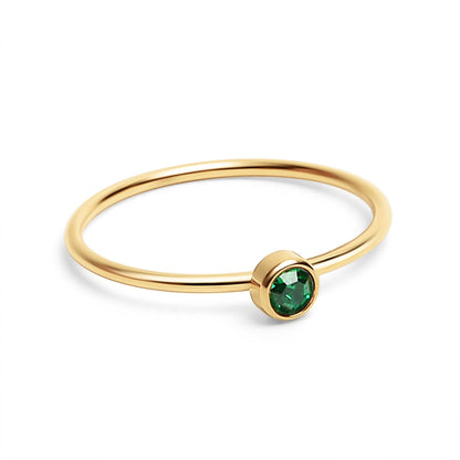 18K Gold Birthstone Stacking Ring