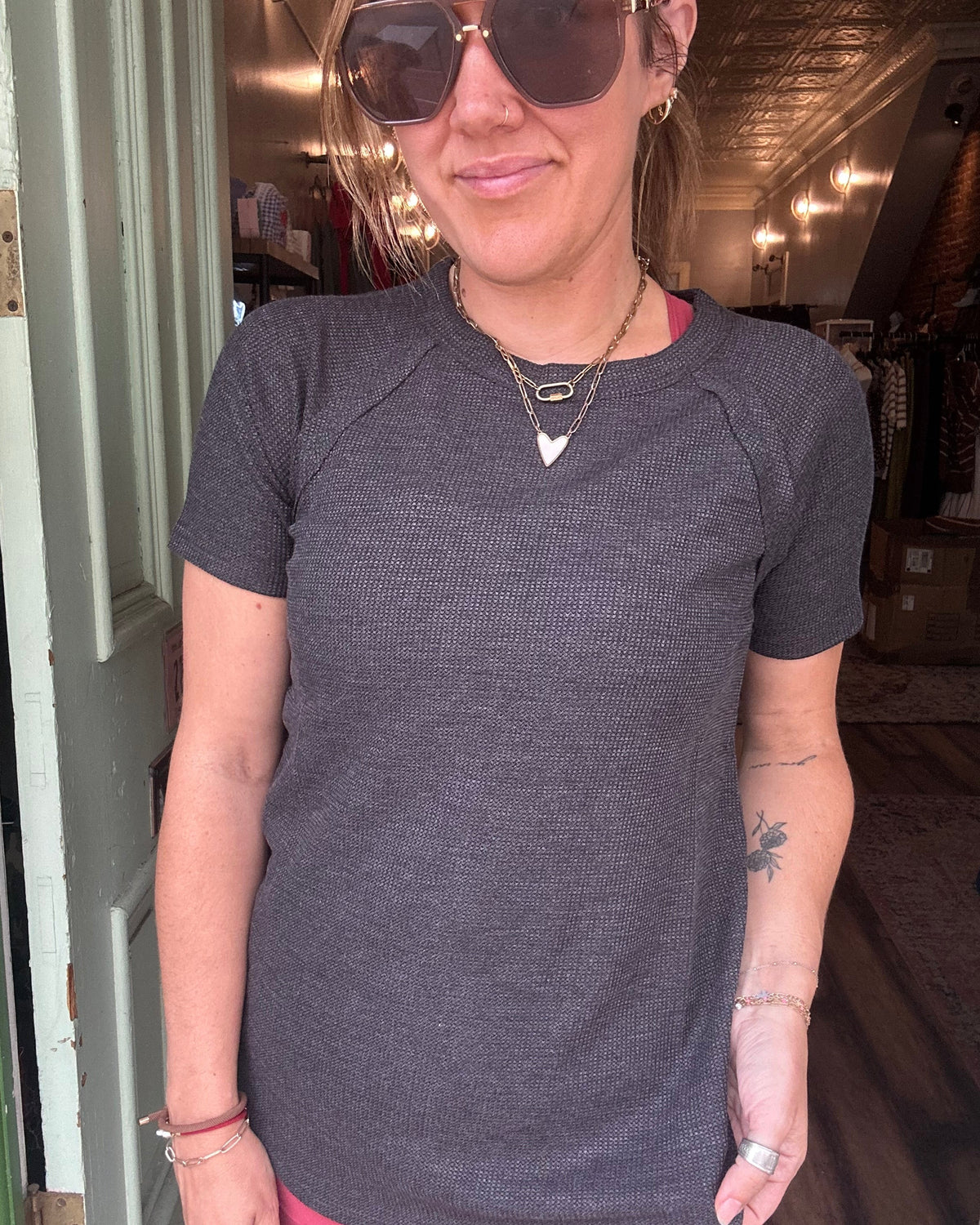 Baby Waffle Short Sleeve Top