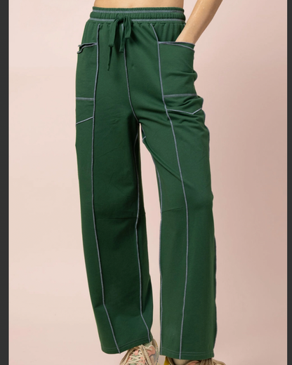 Contrast stitch sweatpants with pockets