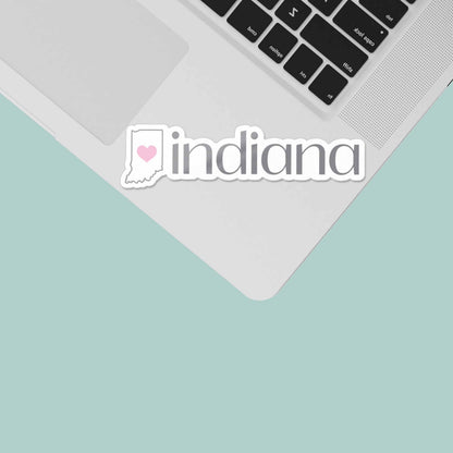 Indiana Heart Sticker - Cute Midwest Decals
