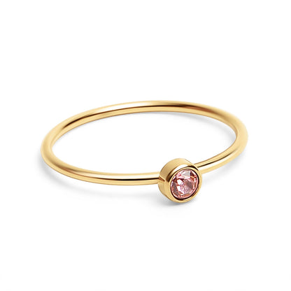 18K Gold Birthstone Stacking Ring