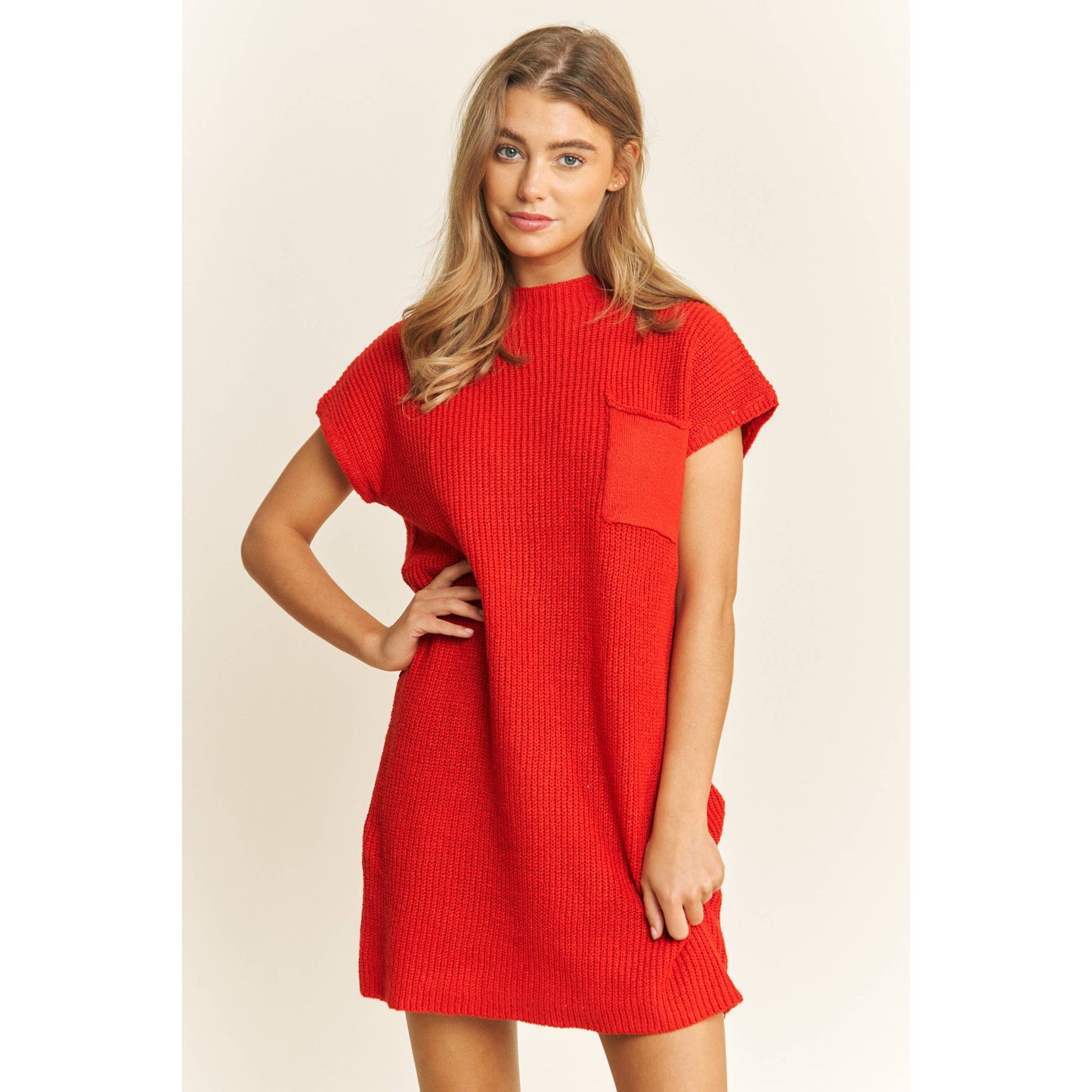 CLASSIC DROP SHOULDER SWEATER KNIT MINI DRESS