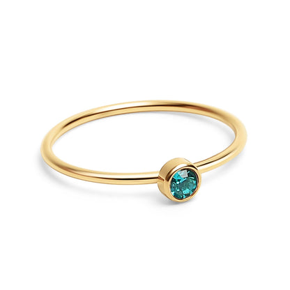 18K Gold Birthstone Stacking Ring