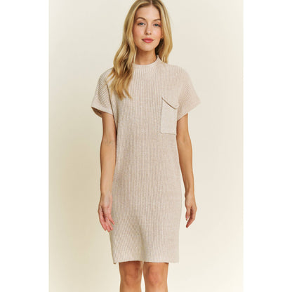 CLASSIC DROP SHOULDER SWEATER KNIT MINI DRESS