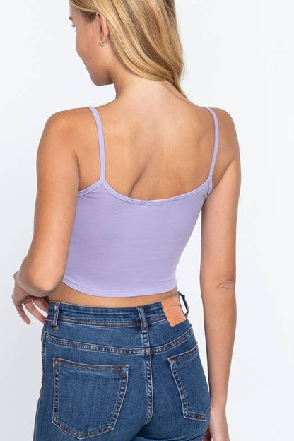 V-neck W/removable Bra Cup Cotton Spandex Cami