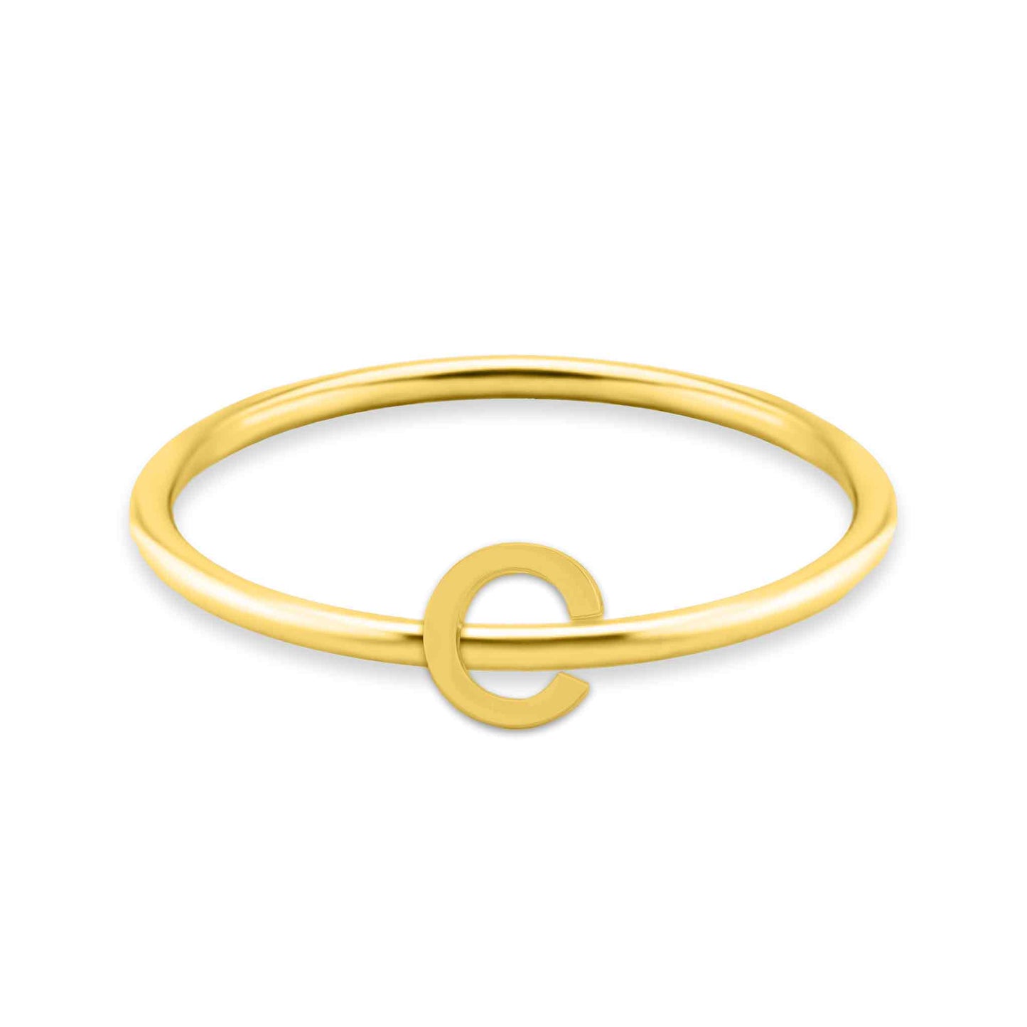 18k Gold Initial Letter Stacking Rings