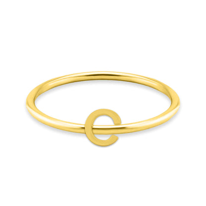 18k Gold Initial Letter Stacking Rings