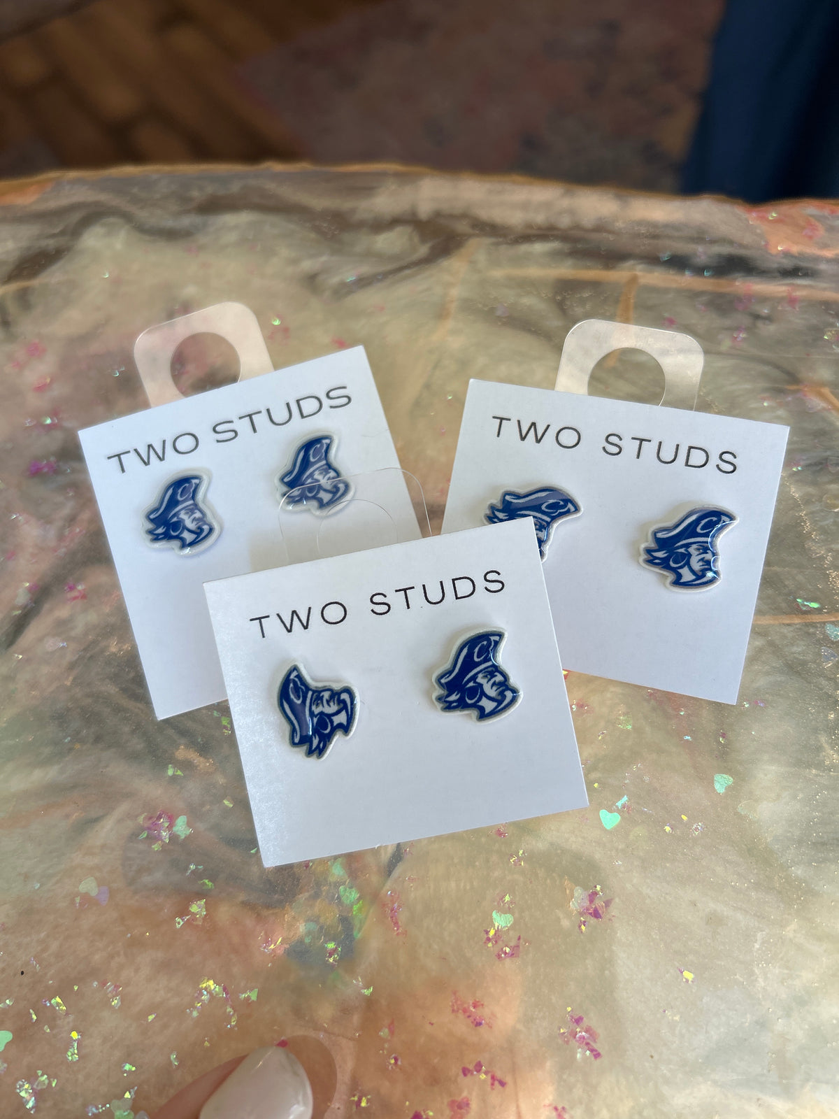 Charlestown Pirate school spirit gameday stud earrings