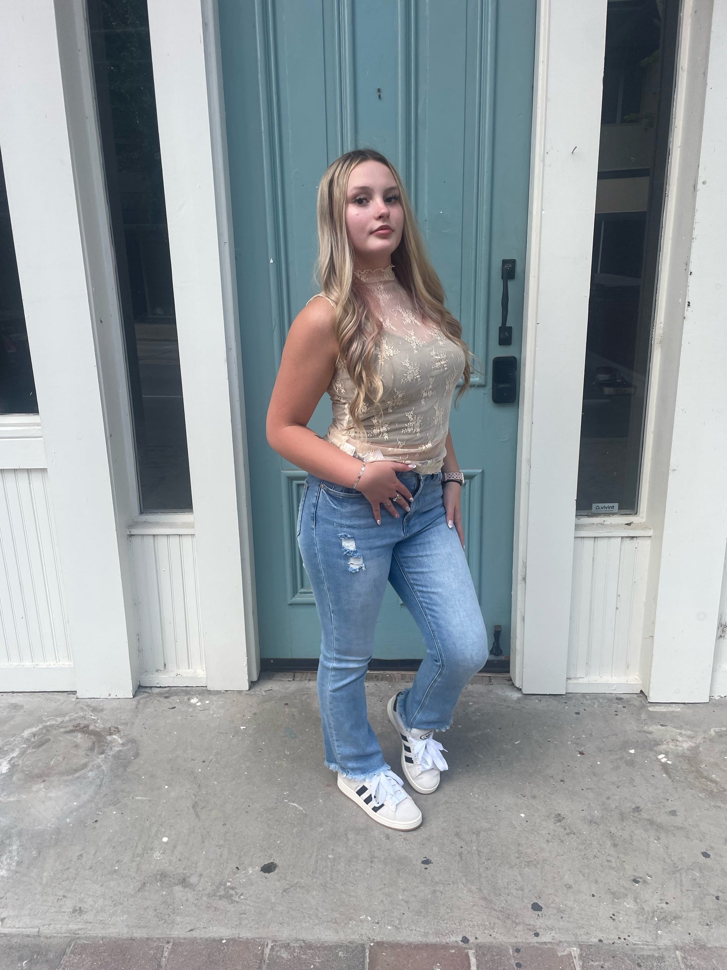 High Rise Straight Denim Jeans