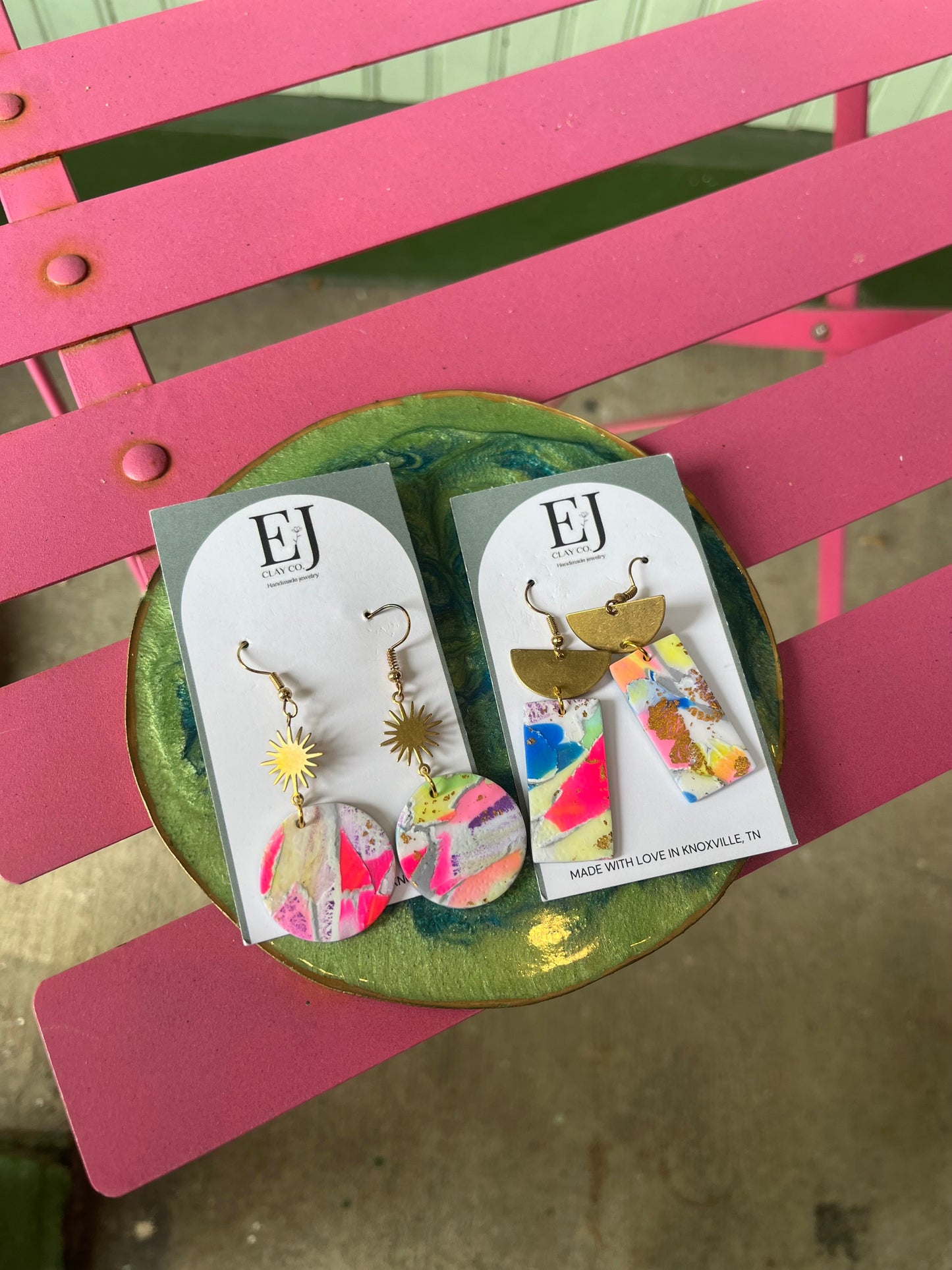 Colorful clay earrings