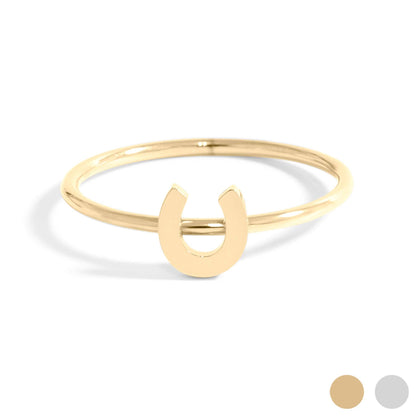 18K Gold PVD Stainless Steel Horseshoe Stacking Ring