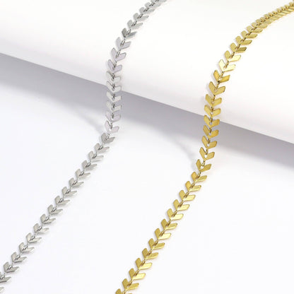 Stainless Steel Chevron Chain Necklace for Women